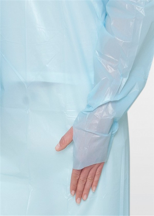 Azul/personalizou vestidos descartáveis do isolamento com laço do polegar e gravou a superfície