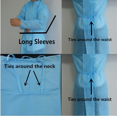O isolamento médico cor amarela/azul veste permeável ao ar para a clínica