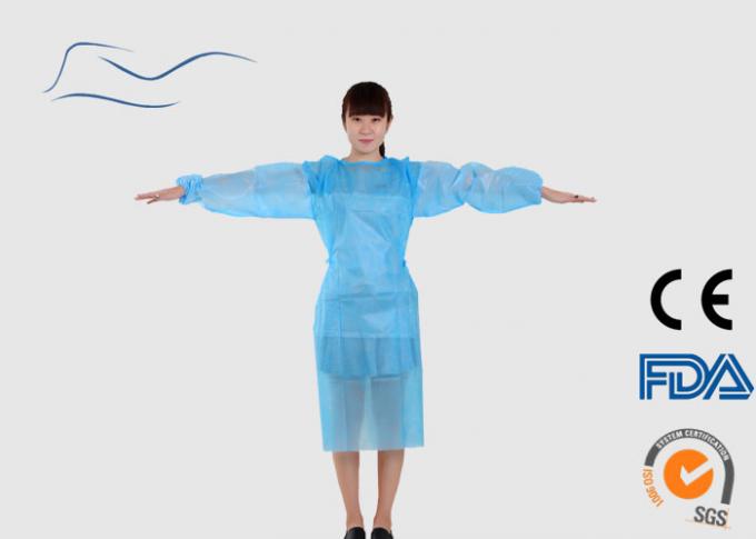 Vestido cirúrgico descartável de cor verde COM material revestido do PE dos PP