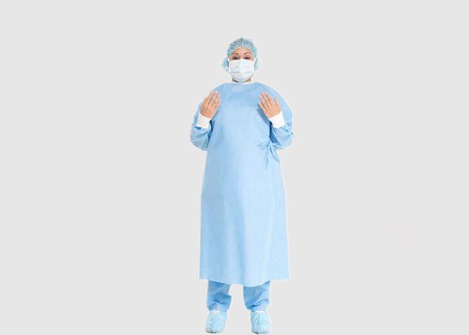 Fato protetor médico material de Sms com punho traseiro/elástico completo