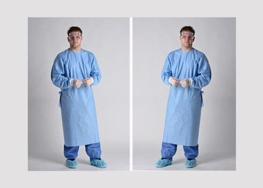 O hospital descartável não absorvente esfrega o vestido do laboratório com punho feito malha