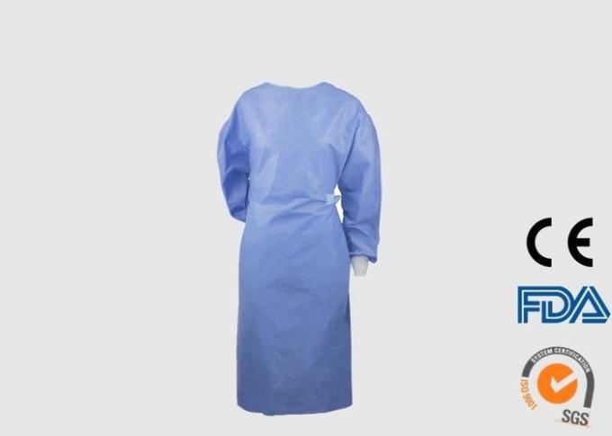 Vestidos médicos do isolamento do certificado do CE, aventais descartáveis azuis 120*140cm